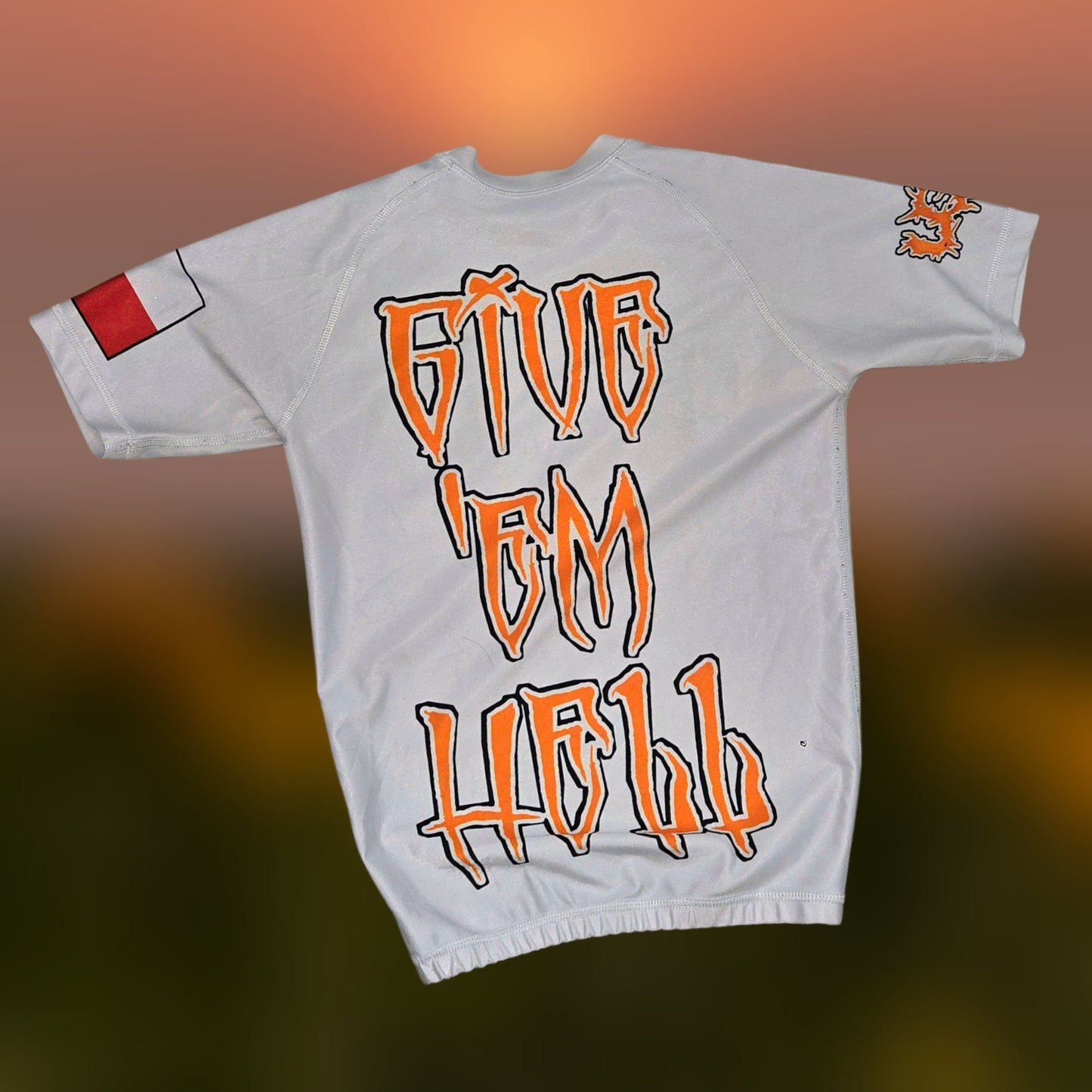 U.J.J. "Give 'Em Hell" White Rash Guard