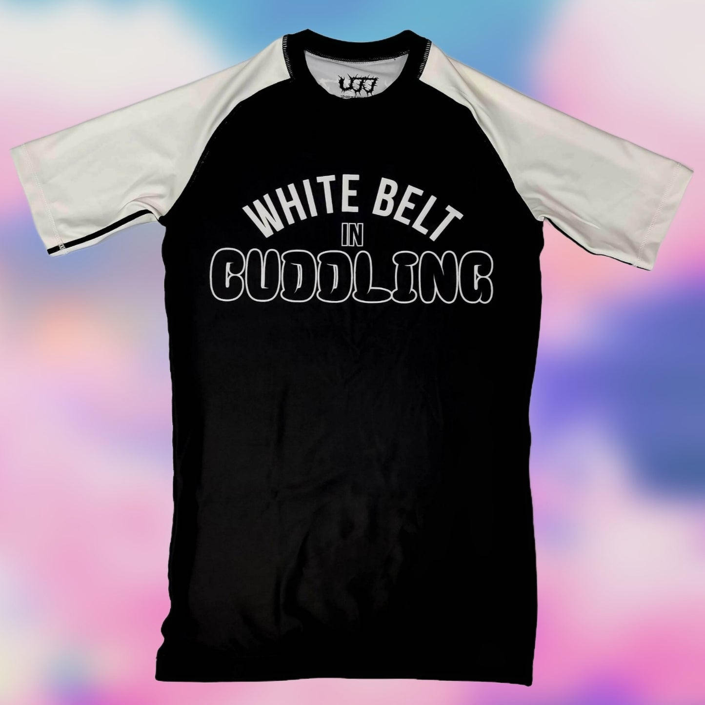U.J.J. "White Belt In Cuddling" Rash Guard
