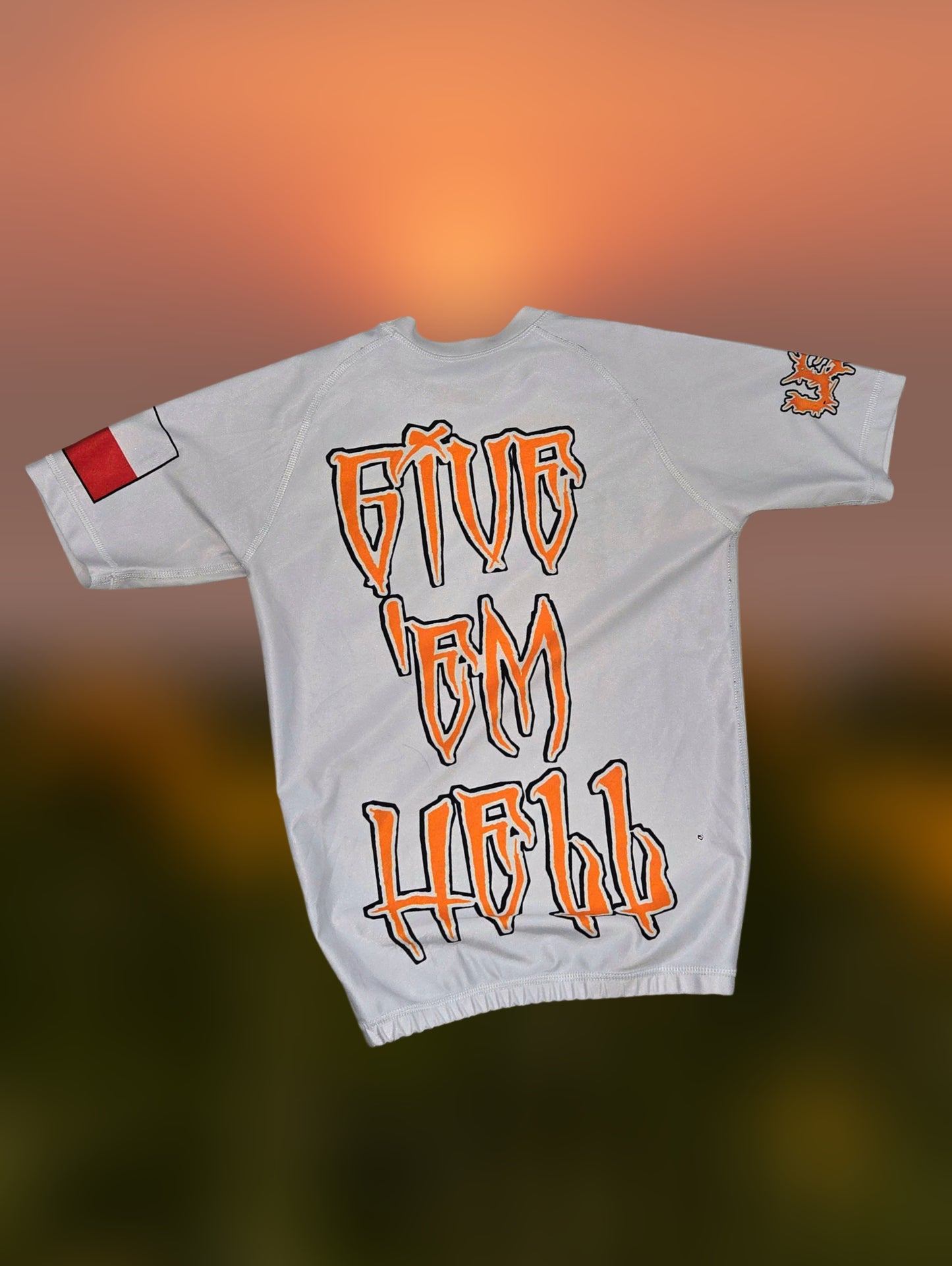 UT " Give Em Hell" White Rashguard