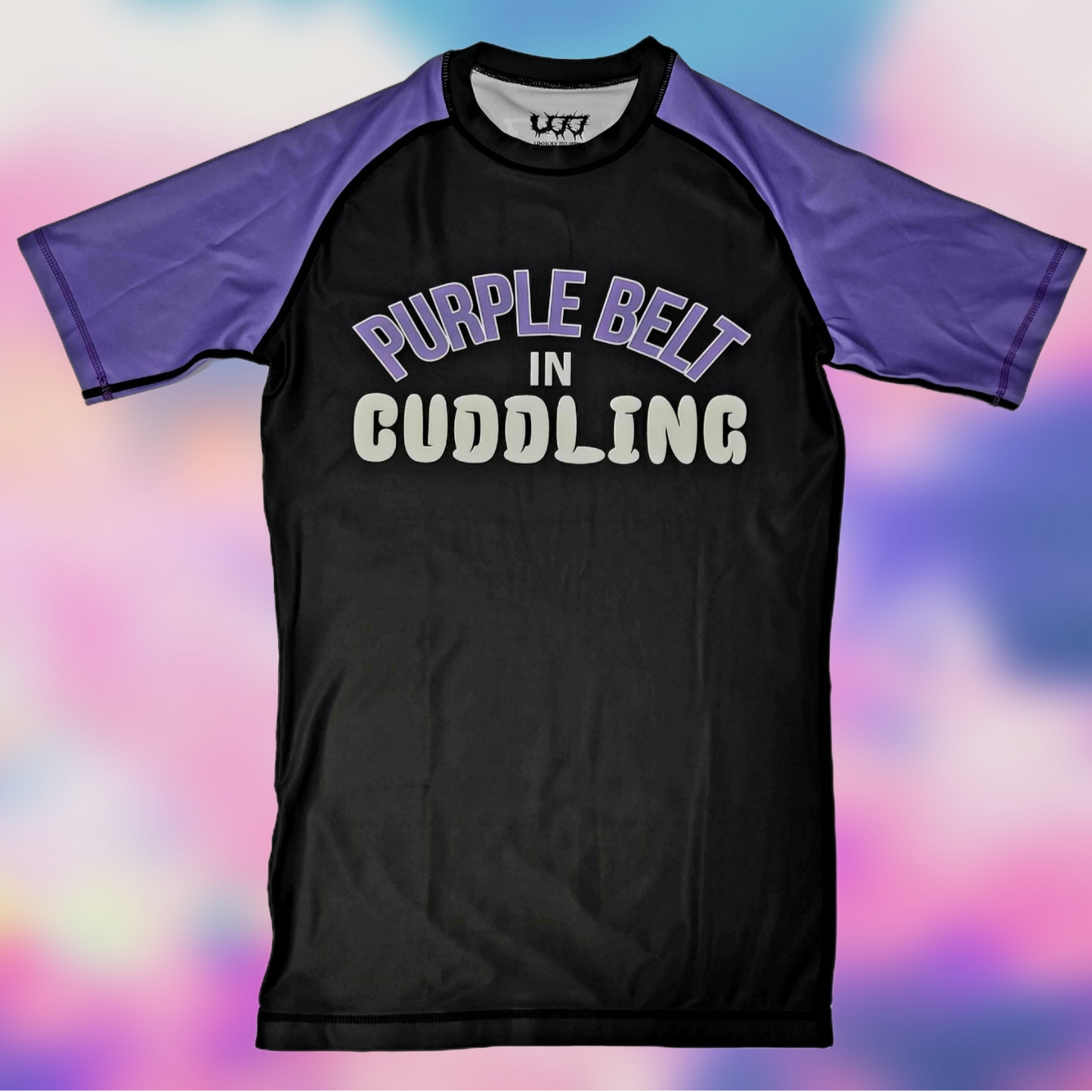 Purple Belt In Cuddling Rash Guard